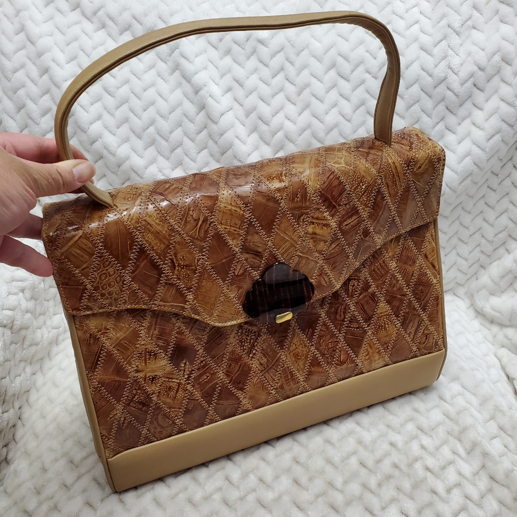 Nwot Genuine Snakeskin Vintage Flap Handbag